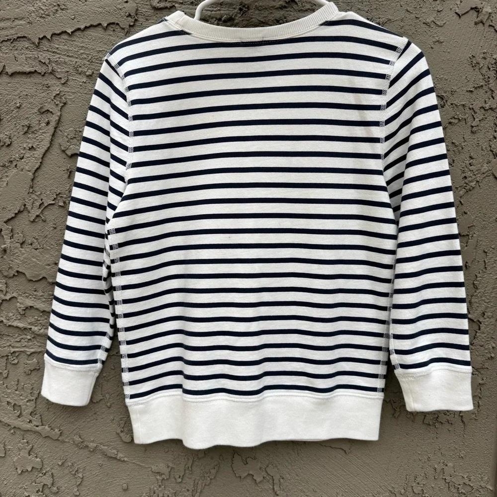 J Crew Jewel Embellished Striped Navy and White Top
